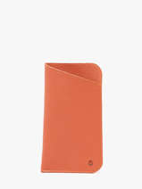 Sunglass Case Leather Etrier Orange madras EMAD5017